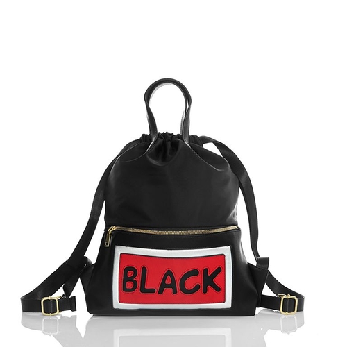 Mochila inspiración con asa de mano negra