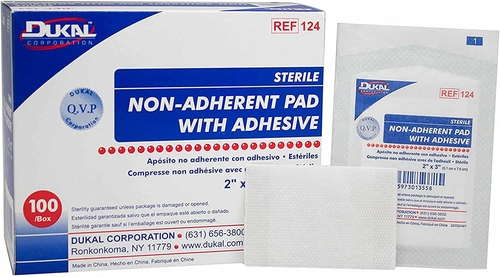 Dukal Non-Adherent Surgical Pads 3" x 4". Case of 1200 Absorbent
