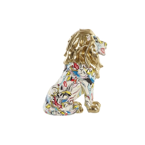 Decorative Figure DKD Home Decor Golden Lion Resin Multicolour Modern