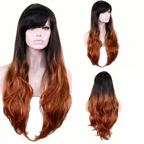 Hot Sale Black Brown Ombre Wig Cosplay Costume