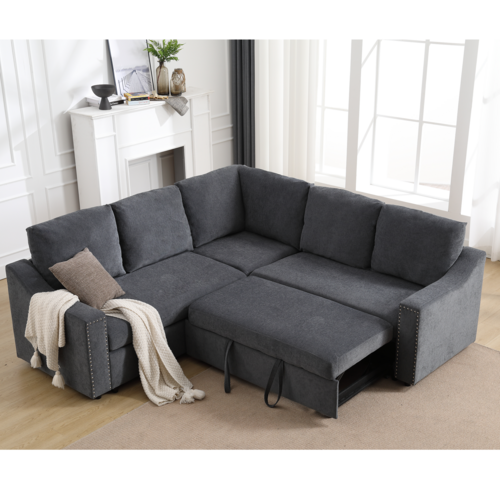 L-shaped sofa with pull-out sofa bed, Corner Sofa,comfortable living