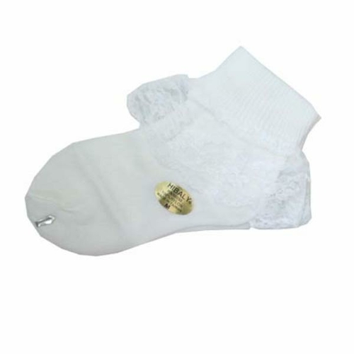 Girls Lace Socks, White - Case of 120
