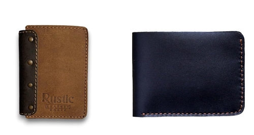 Leather Wallet for Men's Bifold Stylish Compact Brown Wallet Card