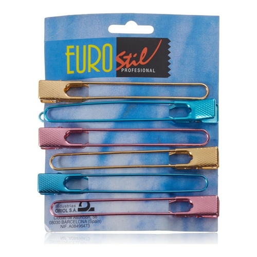 Hair clips Eurostil 6 Pinza Colours (6 uds)