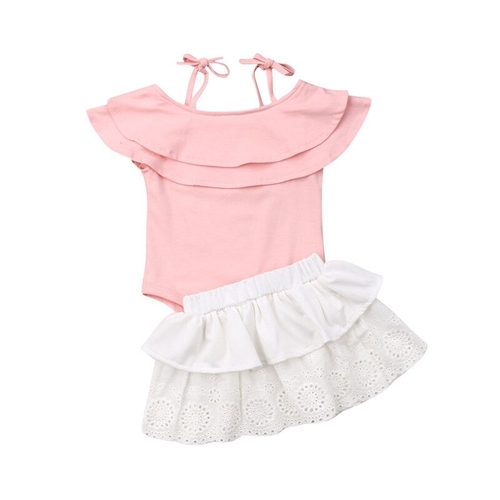 Lovely Toddler Baby Girls Summer Sets Ruffles Off