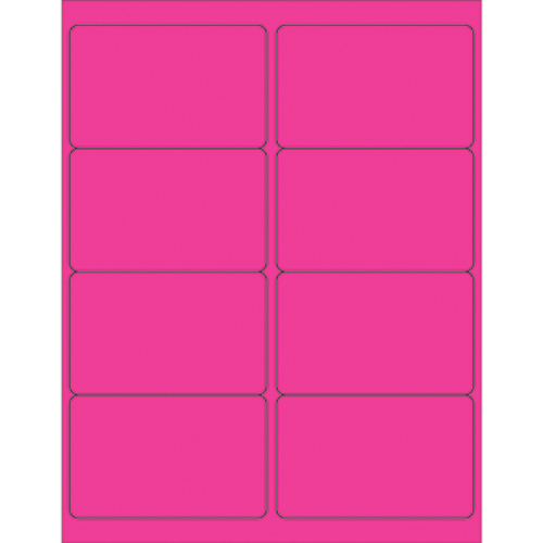 Box Partners LL179PK 4 x 2.5 in. Fluorescent Pink Rectangle Laser Labe