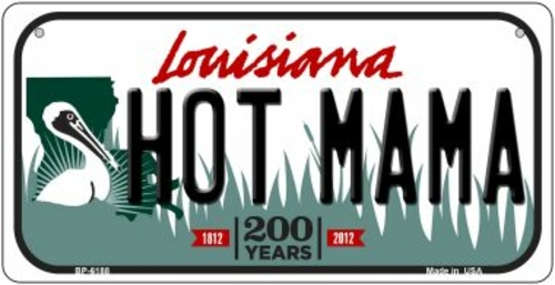 Smart Blonde BP-6188 Hot Mama Louisiana Novelty Metal Bicycle Plate - 