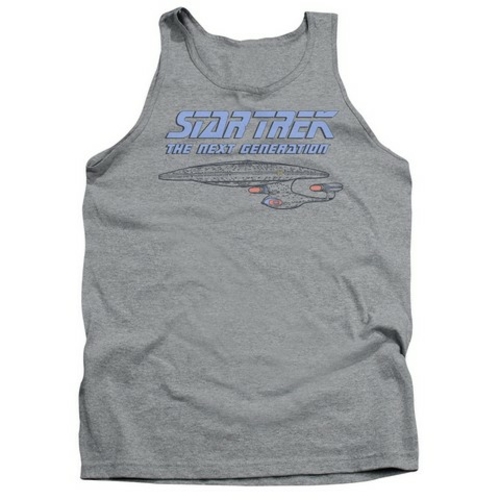 Main Trevco Star Trek-Distressed Tng - Adult Tank Top - Heather- Extra Larg image