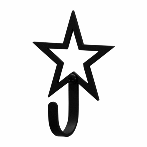 Wrought Iron XSmall Star Outline Wall Hook Decorative Xsmall