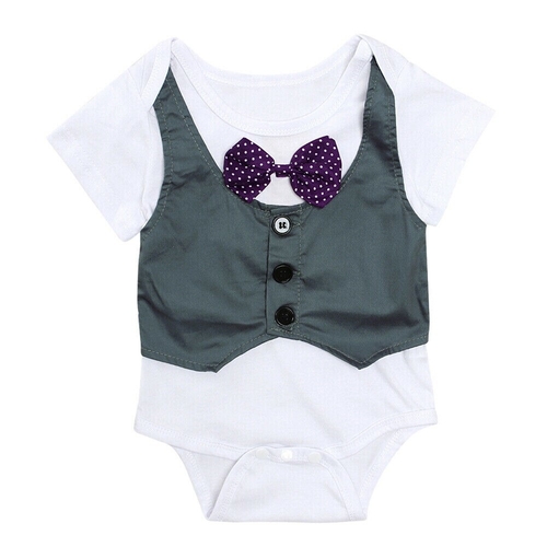 Fashion Baby Boy Kids Gentleman Jumpsuit Bodysuit