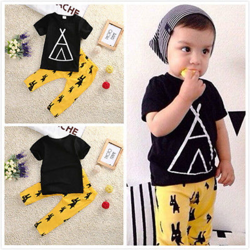 2016 Toddler Baby Boy Girls Tops Short  Sleeve 