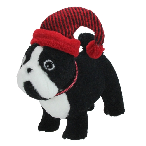 Northlight 32913492 11.5 in. Black & White Plush Standing Bulldog with