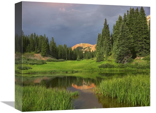Global Gallery GCS-396547-16-142 16 in. Red Mountain Reflected in Pond