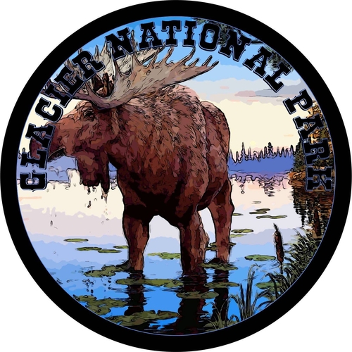 3 Inch Cloth  Patch  Glacier National Park travel art