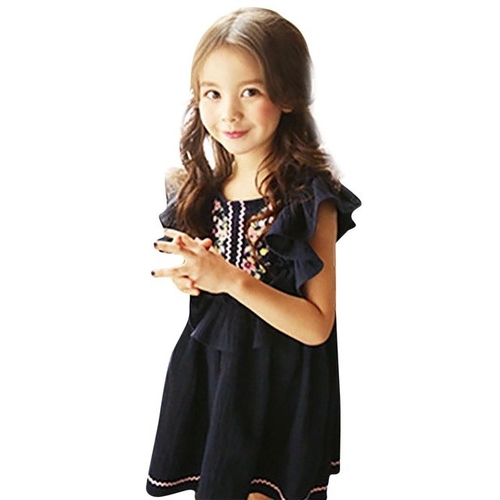 Summer Girls Children's Dresses Sleeveless