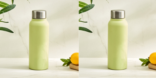 Transparent Water Bottle with Pouch Pack of 2