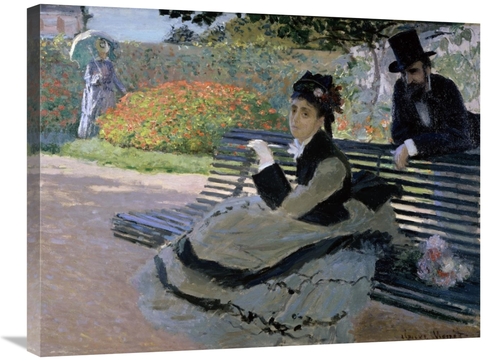Global Gallery GCS-278645-30-142 30 in. Camille Monet on a Garden Benc