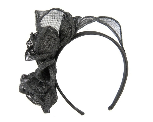 Black sinamay flower crown