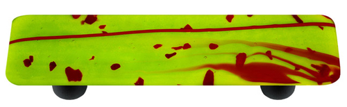 Hot Knobs HK3110-PB Mardi Gras Red with Spring Green Rectangle Glass C