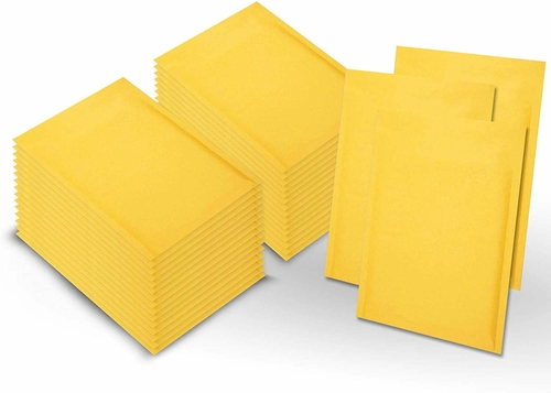 Pack of 50 Yellow Kraft Bubble Mailers 4 x 7 Paper Cushion Padded