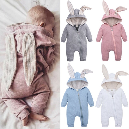 Infant Baby Boy Girl Long Ears Romper Warm