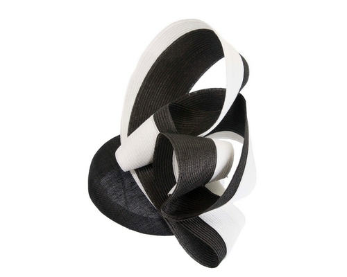 Stunning black & white racing fascinator