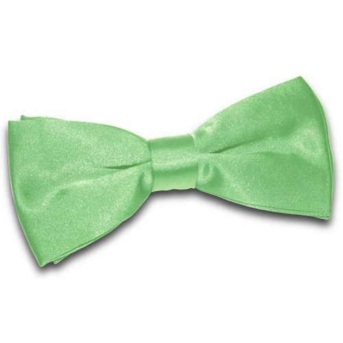 Plain Satin Pre-Tied Bow Tie - Lime Green