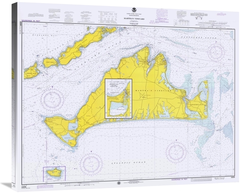 Global Gallery GCS-450525-36-142 36 in. Nautical Chart - Marthas Viney