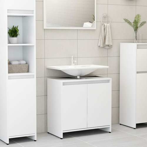 Bathroom Cabinet White 23.6"x13"x22.8" Chipboard