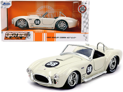 1965 Shelby Cobra 427 S/C #58 Cream \Bigtime Muscle\" 1/24 Diecast