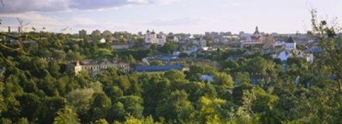 Panoramic Images PPI96372L High angle view of a city  Vilnius  Trakai 
