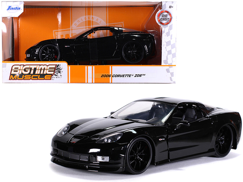 2006 Chevrolet Corvette Z06 Black \Bigtime Muscle\" 1/24 Diecast Model