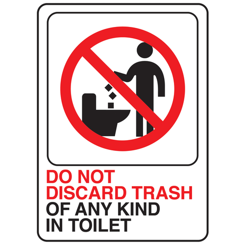 Hy-Ko Products 5992870 English Do Not Discard Trash In Toilet Sign&#44