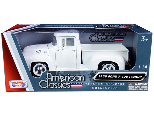 1956 Ford F-100 Pickup Truck White with Whitewall Tires \American
