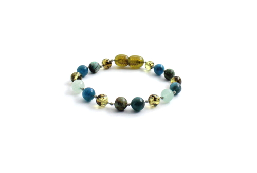 Baltic Amber Apatite Aventurine African Turquoise Bracelet Anklet