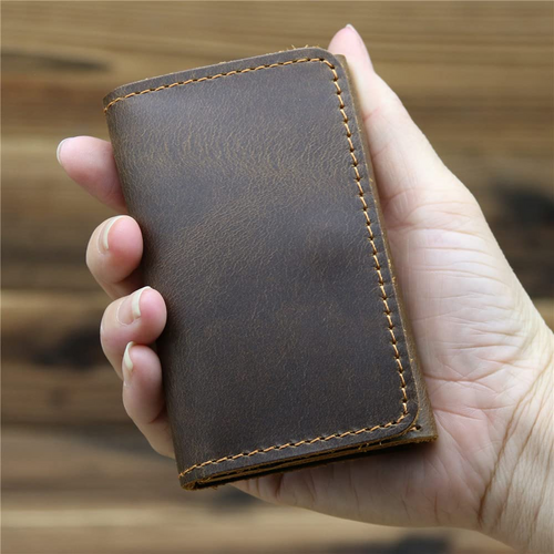 Leather RFID Protected Credit Card Holder Mini Wallet