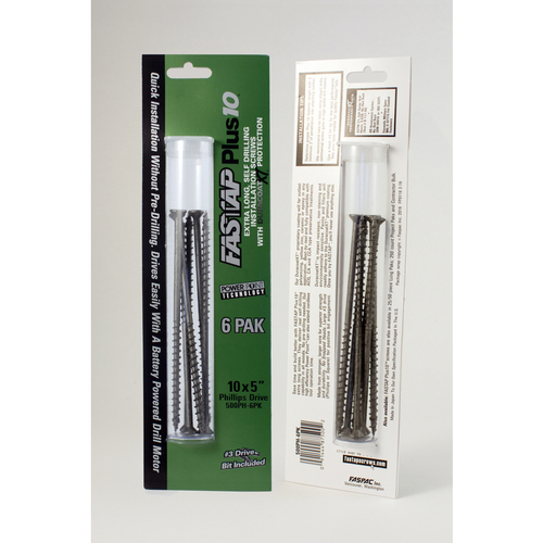 Fastap 5000475 No.10 x 5 in. Phillips Countersink Head Duracoat Steel 