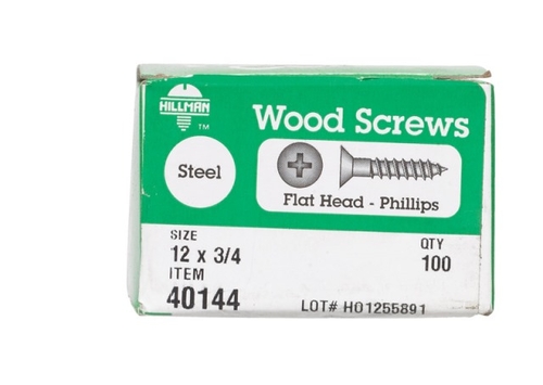 Hillman 40144 12 x 0.75 in. Phillip Flat Head Zinc Plated Steel Wood S