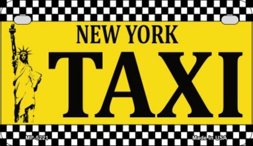 Smart Blonde MP-5221 7 x 4 in. New York Taxi Novelty Metal Motorcycle 