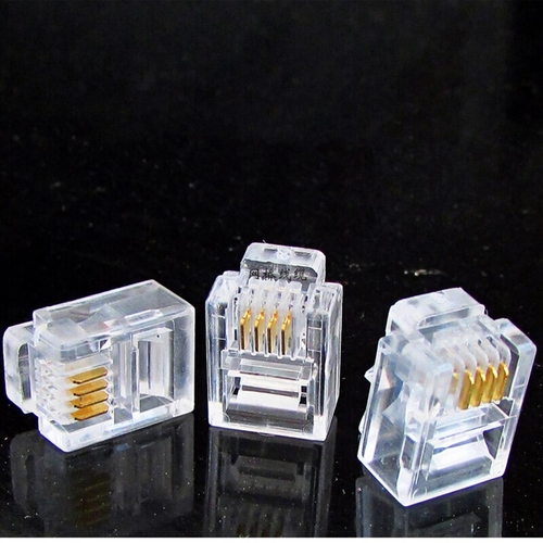 100 PCS Durable RJ11 6P4C Modular Plugs Jack 4