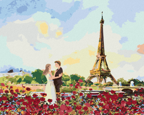 Paint by Numbers - EIFFEL TOWER AND ROSES