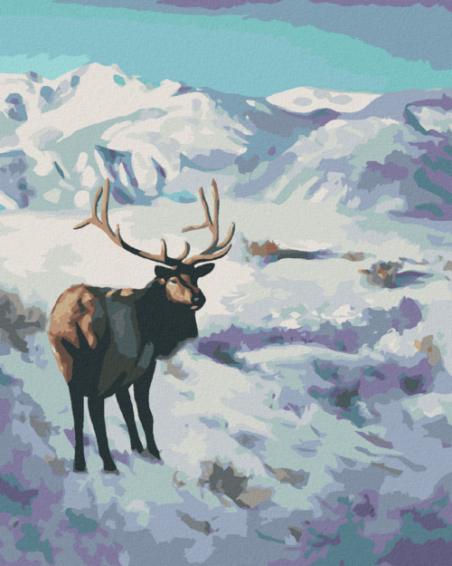 Zuty - Paint by Numbers - MOOSE IN WINTER (D. RUSTY RUST), 40x50 cm