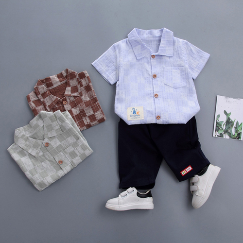 Toddler Baby Boy Gentleman Plaid Short