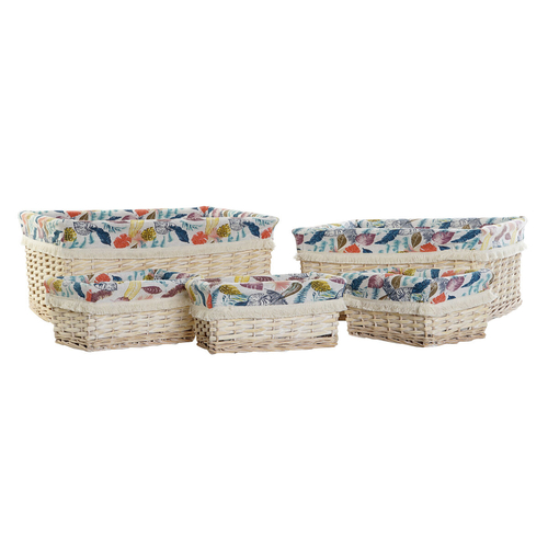 Basket set DKD Home Decor 49 x 40 x 22 cm Polyester wicker Boho (5