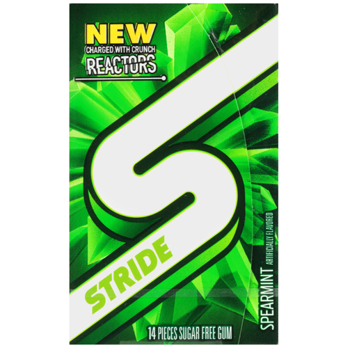 Stride 9690991 14 Piece Sugar Free Spearmint Chewing Gum