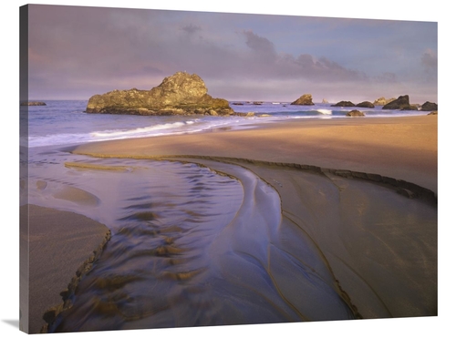 Global Gallery GCS-396525-3040-142 30 x 40 in. Creek Flowing Into Ocea