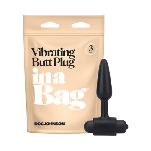 In A Bag Vibrating Butt Plug 3 in. Black