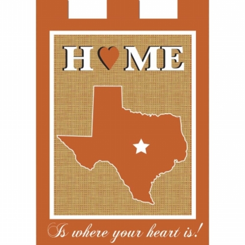 Jozie B 892 Burlap Texas Home Flag, Orange & White - Large