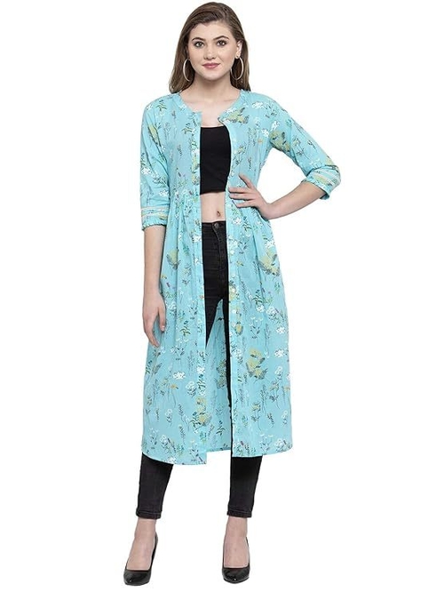 cotton floral print A-line Shrug Cape Floral Printed (Size-S)