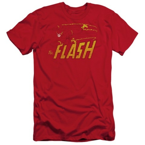 Trevco Dc-Flash Speed Distressed - Short Sleeve Adult 30-1 Tee - Red&#